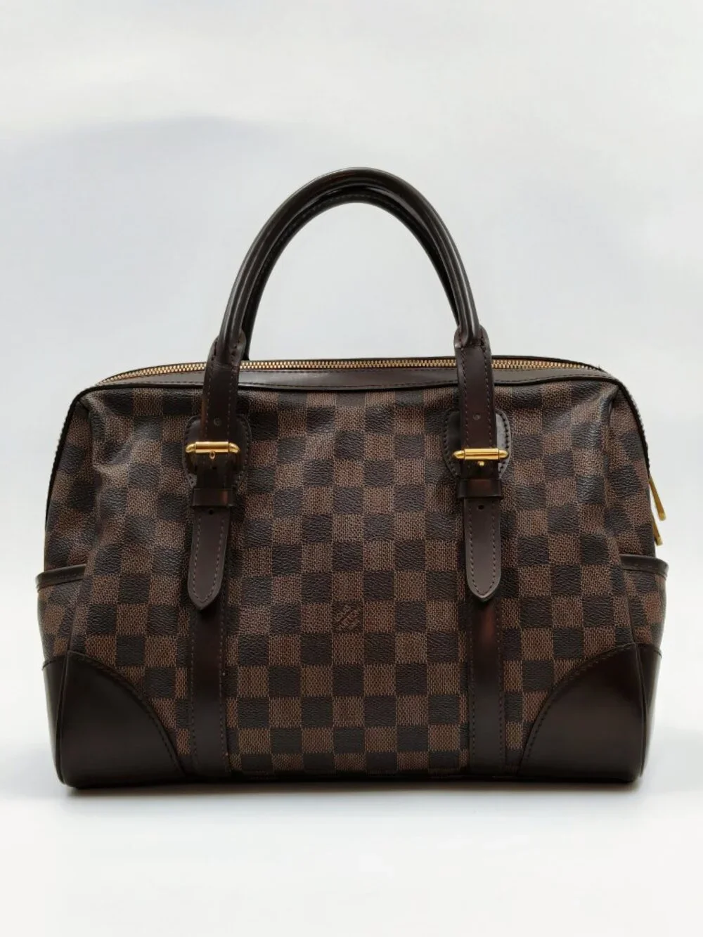 Louis Vuitton Berkeley Damier Ebene Canvas Satchel Handbag Gold Hardware - Picture 2 of 12